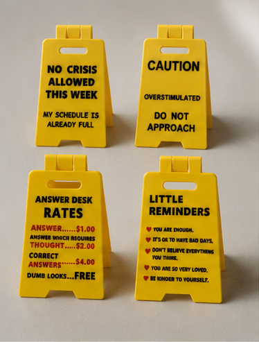 Caution Overstimulated Desk Signs — The Ultimate Office Humor Gift