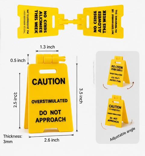 Caution Overstimulated Desk Signs — The Ultimate Office Humor Gift